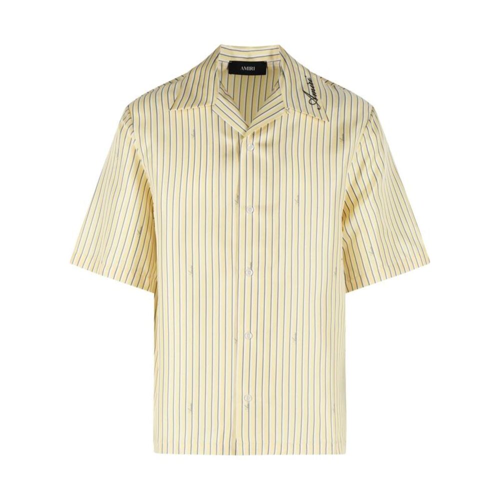 Amiri 'Amiri Script Bowling' Yellow Silk Shirt Men